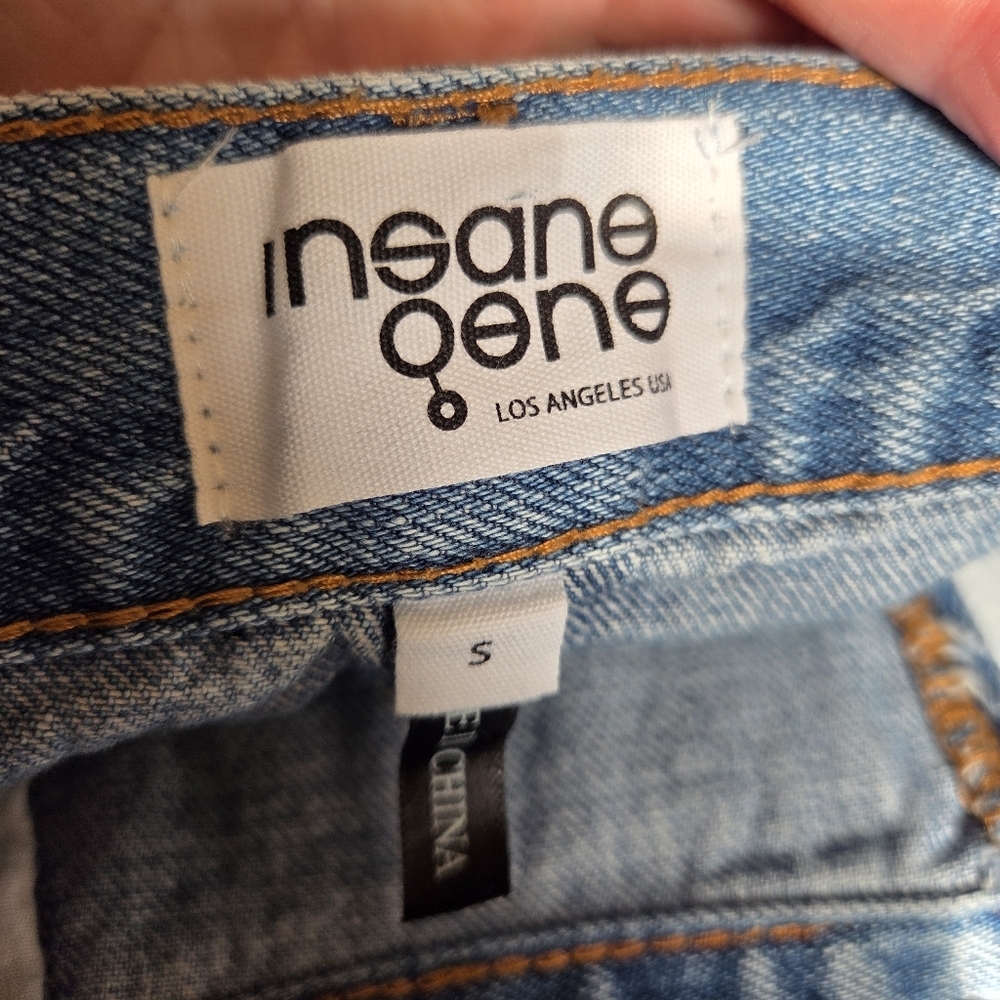Insane Gene Light Wash Hi Rise Crossover Shorts Size Small - Picture 4 of 16